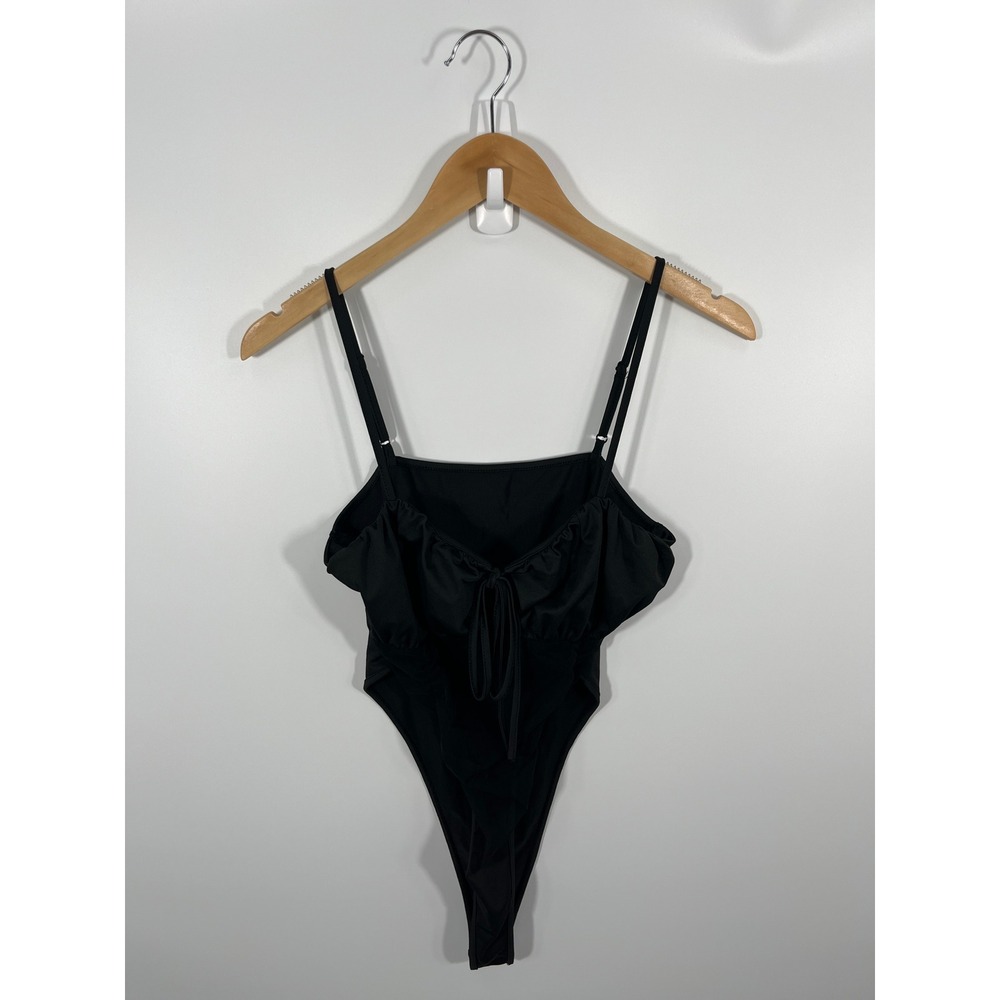 Womens‎ Babydoll Bodysuit L Black Sheer Mesh Bow Whimsigoth Dark Fairy Goth